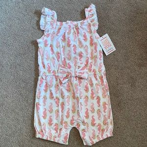 Seahorse Print Baby Girl Romper